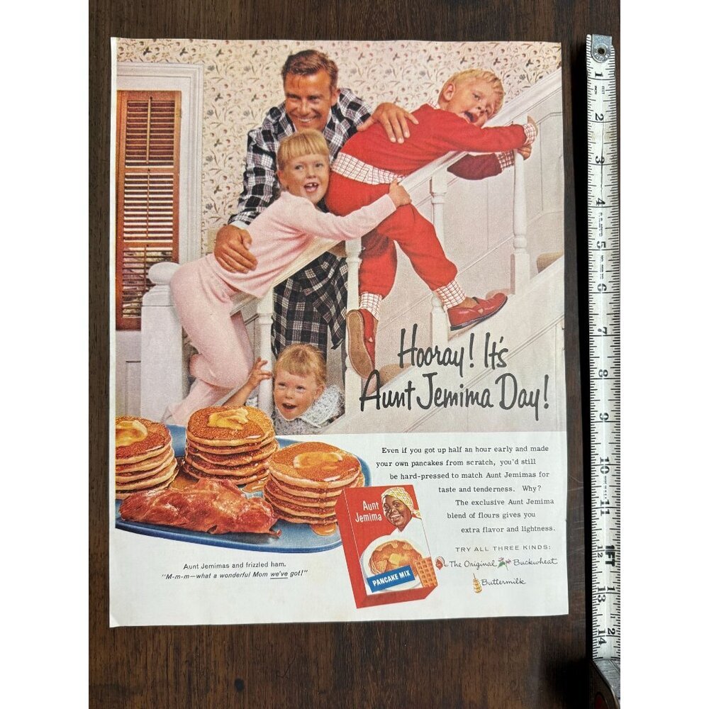 Vintage 1960 Aunt Jemima Buttermilk Pancake Waffle Mix Advertisement Print Ad - Picture 2 of 2